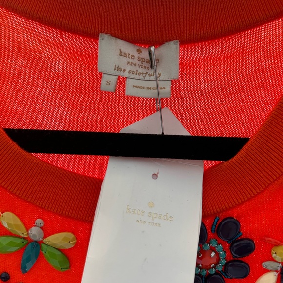 kate spade Red Floral Embellished Cardigan - Picture 4 of 8